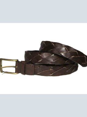 NEW Zara Brown Braided Leather Belt Made in Spain Men's Size 32 (FITS 30)